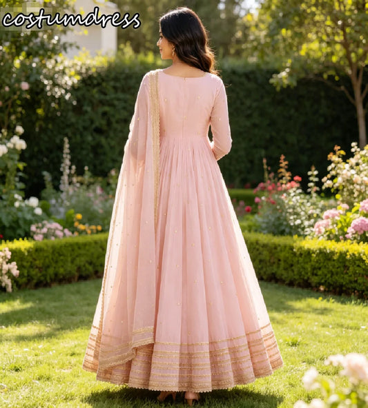 Elegant Blush Pink Anarkali Max