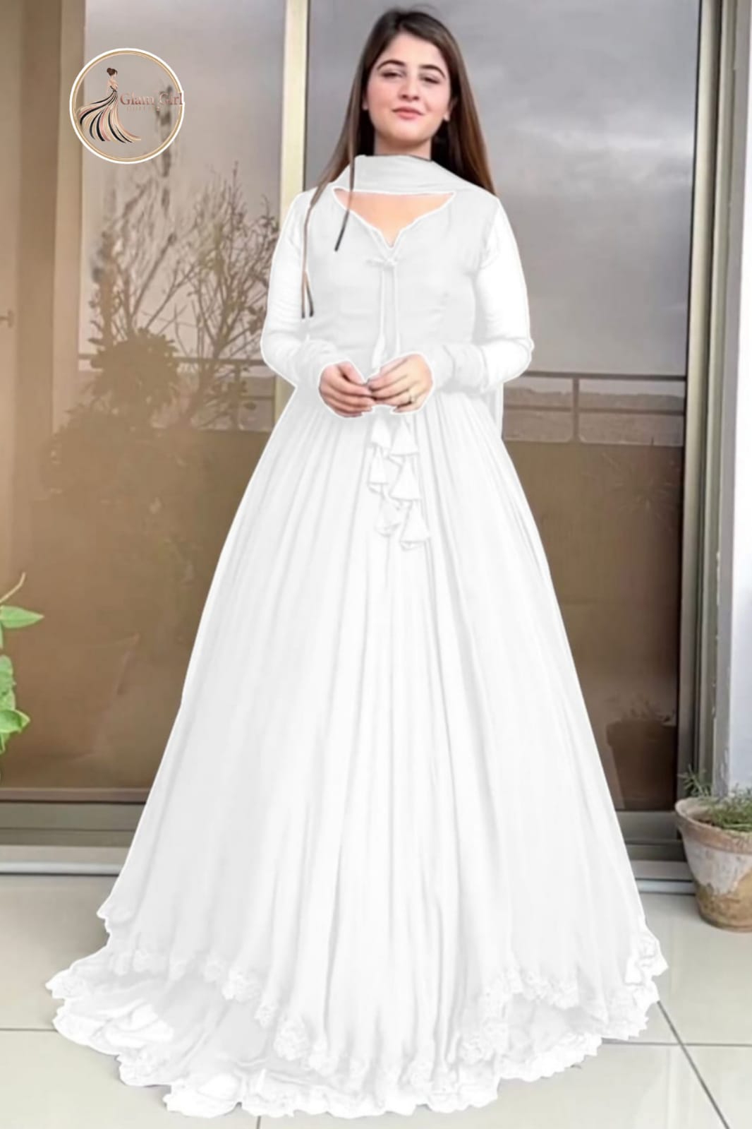 Long Flare Chiffon Maxi with Dupatta – 3 Piece