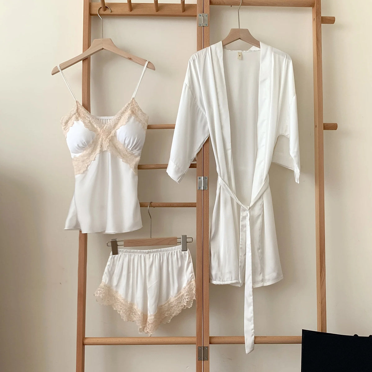 5-Piece Lace Satin Nightwear Set