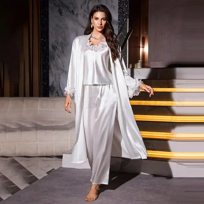 3-Piece Satin Bridal Robe Set