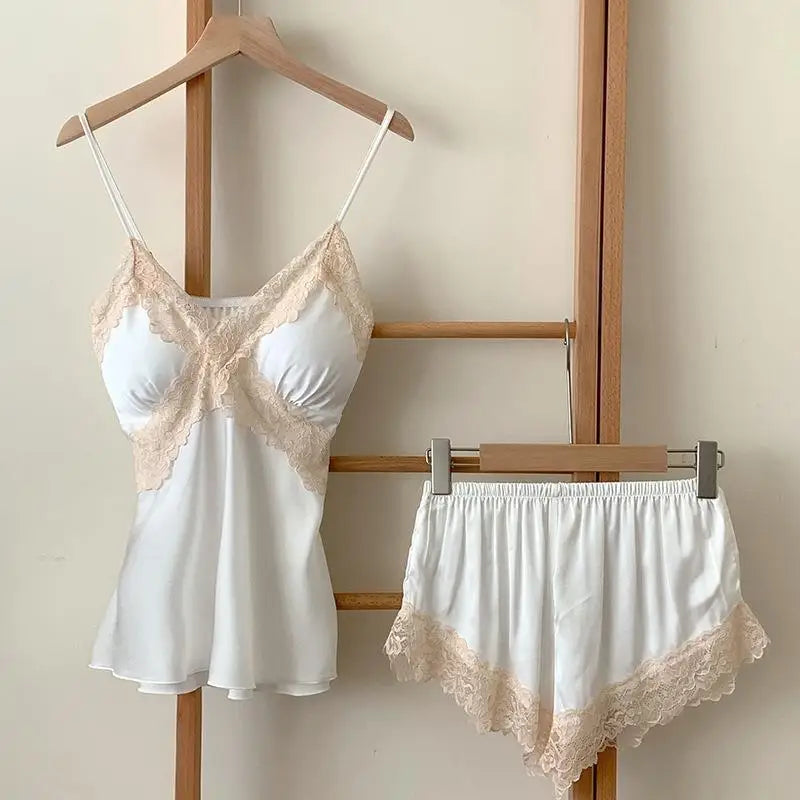 5-Piece Lace Satin Nightwear Set