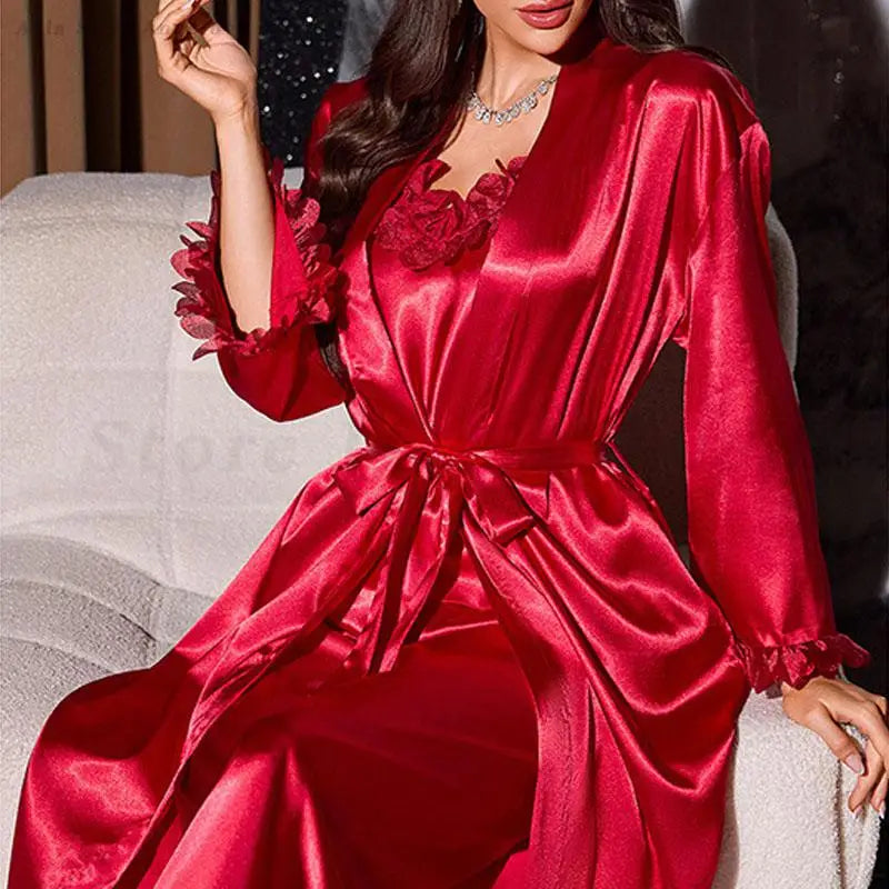 3-Piece Satin Bridal Robe Set
