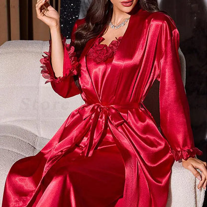 3-Piece Satin Bridal Robe Set