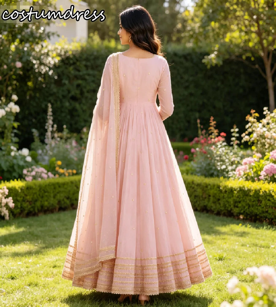 Elegant Blush Pink Anarkali Max