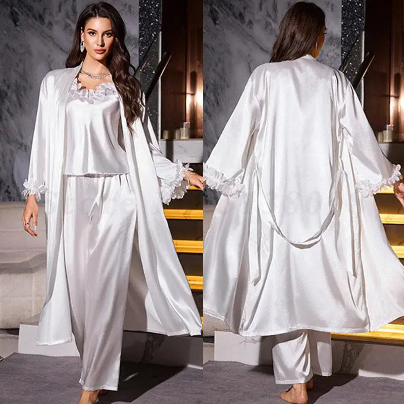 3-Piece Satin Bridal Robe Set