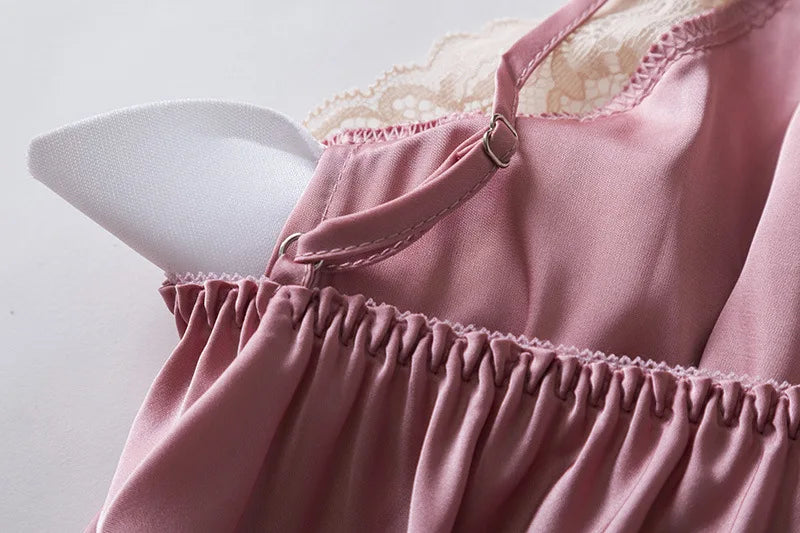 5-Piece Lace Satin Nightwear Set